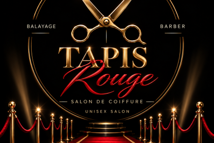 Logo du salon de coiffure Tapis Rouge, Montréal