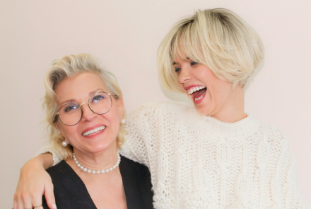 Gretta (left), our hairstylist side by side by one of our very own client (right)