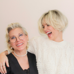 Gretta (left), our hairstylist side by side by one of our very own client (right)